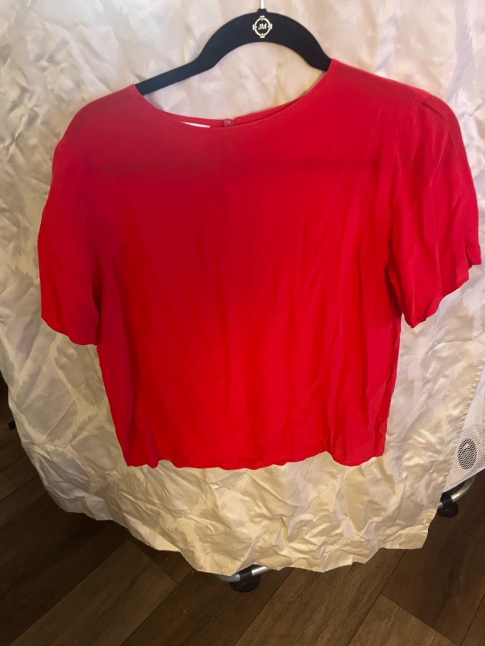 Classic Red Short-Sleeve Women's Blouse